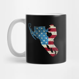 American Flag Snowmobile Winter Snowmobiling Mug